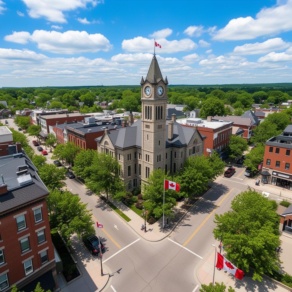 Ontario municipality aerial view